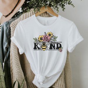Womens Crewneck Cotton Be Kind Graphic Tee NEW